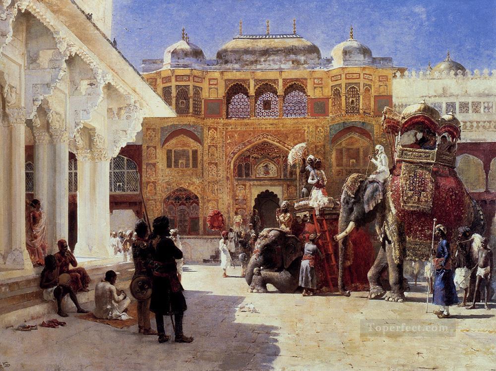 ハンバート王子 アンバー宮殿に到着 ペルシャ人 エジプト人 インド人 エドウィン・ロード・ウィークス油絵
